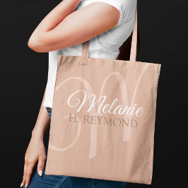 Elegant Dusty Roos Canvas tas met haar naam