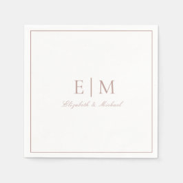 Elegant Dusty Roos Classic Script Monogram Weddens Servet