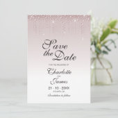 Elegant Dusty Roos Diamonds Wedding Save the Date (Staand voorkant)