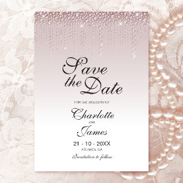 Elegant Dusty Roos Diamonds Wedding Save the Date