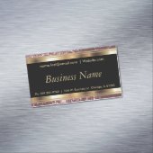 Elegant Dusty Roos en Black and Gold Magnetisch Visitekaartje (Voorbeeld)