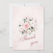 Elegant Dusty Roos en Grey Wedding Invitations Kaart (Achterkant)