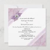 Elegant Dusty Roos Floral and Marble Wedding Kaart (Achterkant)
