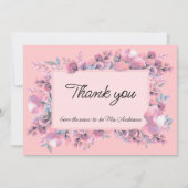 Elegant Dusty Roos Floral Bedankkaart (Voorkant)