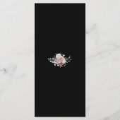 Elegant Dusty Roos Floral Black Wedding Menu (Achterkant)