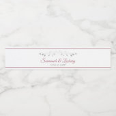 Elegant Dusty Roos  Floral Border Wedding Waterfles Etiket (Enkel label)
