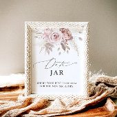 Elegant Dusty Roos Floral Date Jar Bruidsspel Poster