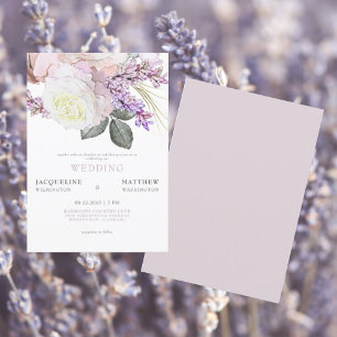 Elegant Dusty roos Floral No Parent Wedding Kaart