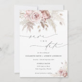 Elegant Dusty Roos Floral Save the Date Kaart (Voorkant)