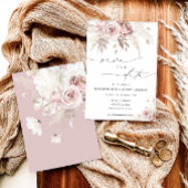 Elegant Dusty Roos Floral Save the Date Kaart