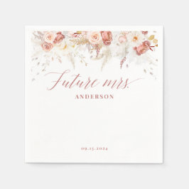Elegant Dusty Roos Floral Vrijgezellenfeest Servet