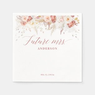 Elegant Dusty Roos Floral Vrijgezellenfeest Servet
