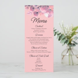 Elegant Dusty roos Floral Wedding Menu
