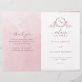 Elegant Dusty Roos Folded Wedding Ceremony Program (Voorkant)