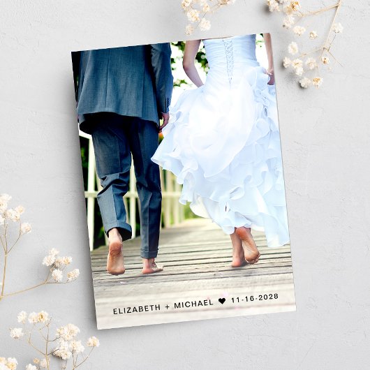 Elegant Dusty Roos Foto bruiloft Kaart