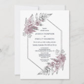 Elegant Dusty Roos Gray Botanical Wedding Kaart (Voorkant)
