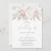 Elegant Dusty Roos & Ivory White Floral Wedding Kaart (Voorkant)