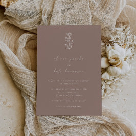 Elegant Dusty Roos Minimal Wedding Kaart