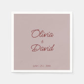 Elegant Dusty Roos Minimalist Wedding Servet (Voorkant)