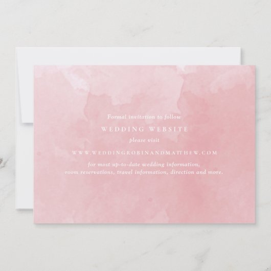 Elegant Dusty Roos Monogram Weddenschap Calligrafi Save The Date (Achterkant)