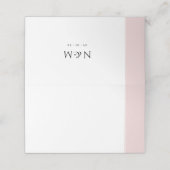 Elegant Dusty Roos Pink Stripe Wedding Plaatskaartje (Buitenkant ongevouwen)