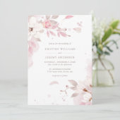 Elegant Dusty Roos Pink Waterverf Floral Wedding Kaart (Staand voorkant)