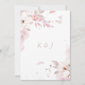 Elegant Dusty Roos Pink Waterverf Floral Wedding Kaart (Achterkant)