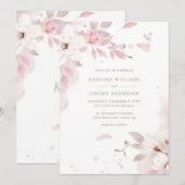 Elegant Dusty Roos Pink Waterverf Floral Wedding Kaart (Voorkant / Achterkant)