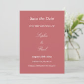 Elegant Dusty Roos Pink Wedding Save the Date (Staand voorkant)