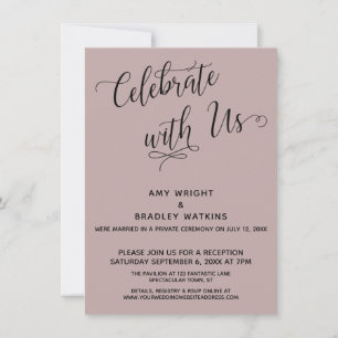 Elegant Dusty Roos Reception Kaart