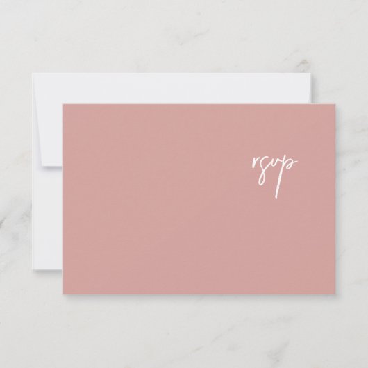 Elegant Dusty Roos Script Wedding RSVP-kaart RSVP Kaartje (Voorkant)