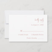 Elegant Dusty Roos Script Wedding RSVP-kaart RSVP Kaartje (Achterkant)