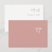 Elegant Dusty Roos Script Wedding RSVP-kaart RSVP Kaartje (Voorkant / Achterkant)