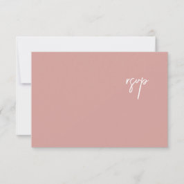 Elegant Dusty Roos Script Wedding RSVP-kaart RSVP Kaartje