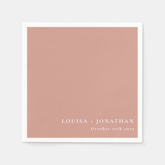 Elegant Dusty Roos Trendy Minimale Aangepast Servet (Voorkant)