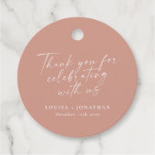 Elegant Dusty Roos Trendy Script Custom Hartelijk Bedankjes Labels (Voorkant)