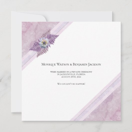 Elegant Dusty Roos trouwt alleen maar Aankondiging (Achterkant)