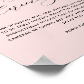 Elegant Dusty Roos Unplugged Ceremony Wedding Sign Poster (Hoek)