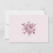 Elegant Dusty Roos Waterverf Bloemen Bruiloft RSVP (Achterkant)