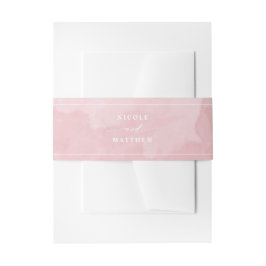 Elegant Dusty Roos Waterverf, bruiloft Uitnodigingen Wikkel