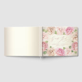 Elegant Dusty Roos Waterverf Floral Wedding Gastenboek (Volledig)