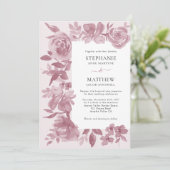 Elegant Dusty Roos Waterverf Floral Wedding Kaart (Staand voorkant)