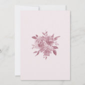 Elegant Dusty Roos Waterverf Floral Wedding Kaart (Achterkant)
