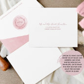 Elegant Dusty Roos Waterverf Monogram Weddenschap All In One Uitnodiging