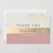 Elegant Dusty Roos Wedding Bedankkaart (Voorkant)