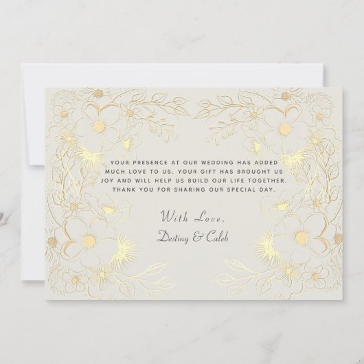 Elegant Dusty Roos Wedding Bedankkaart (Achterkant)