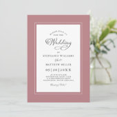Elegant Dusty Roos Wedding Chic Modern Calligrafie Kaart (Staand voorkant)