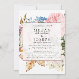 Elegant Dusty Roos Wedding Kaart