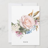 Elegant Dusty Roos Wedding Kaart (Achterkant)