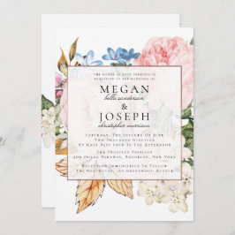 Elegant Dusty Roos Wedding Kaart